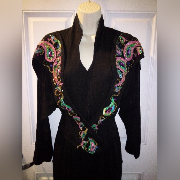 Vintage Embellished IIF 1980's Jumpsuit Size 8 Retro Holiday Christmas - Picture 3 of 15